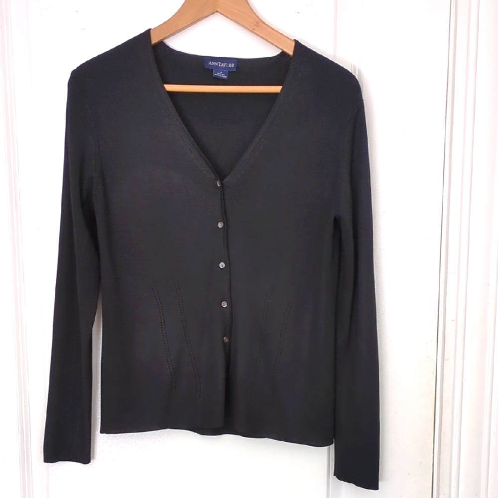 Ann Taylor Black Cardigan Sweater Size S